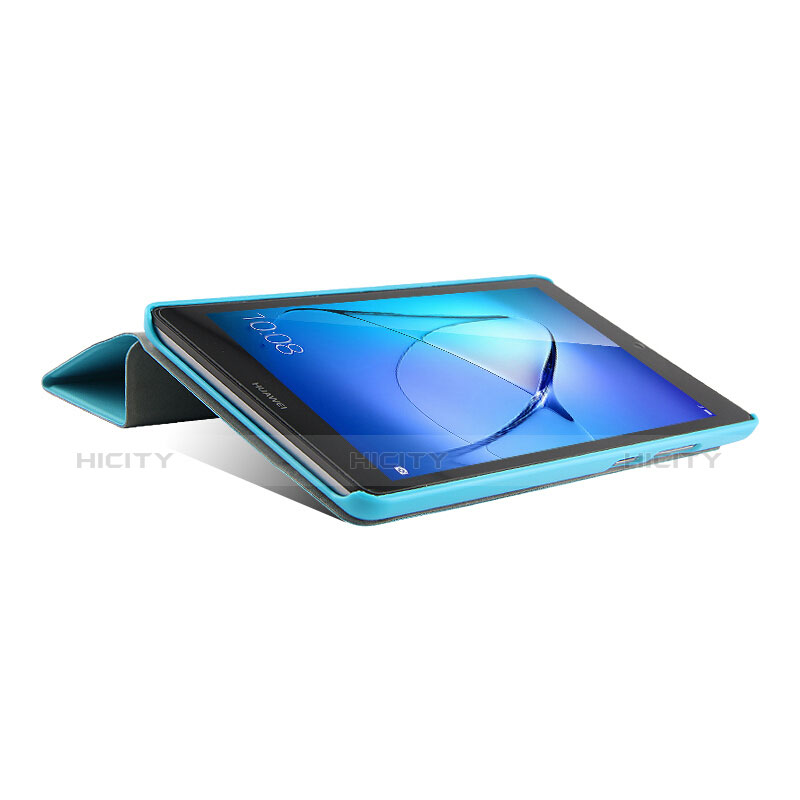 Huawei MediaPad T3 7.0 BG2-W09 BG2-WXX用手帳型 レザーケース スタンド ファーウェイ ブルー