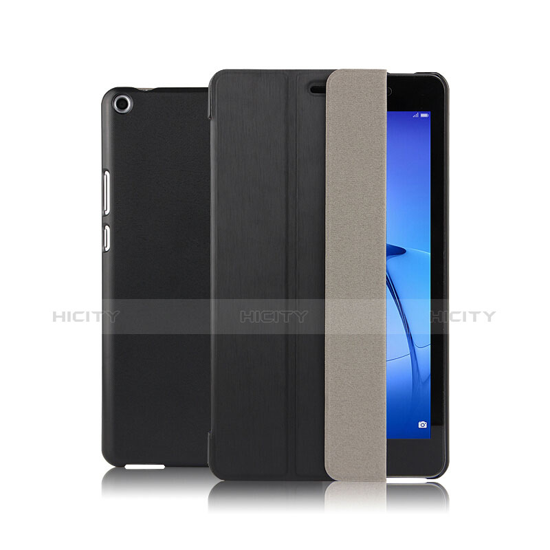 Huawei MediaPad T3 8.0 KOB-W09 KOB-L09用手帳型 レザーケース スタンド ファーウェイ ブラック