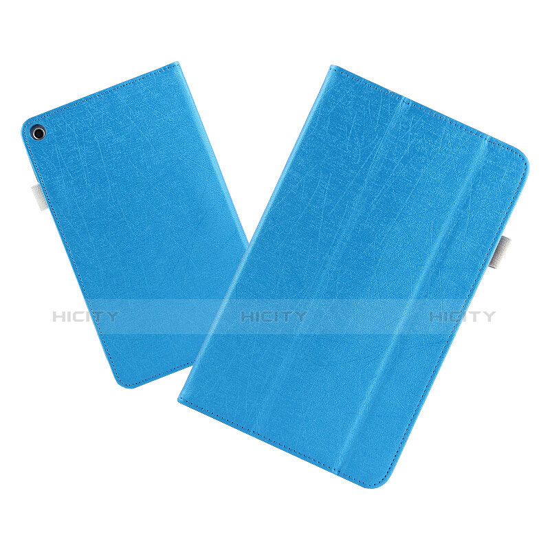 Huawei MediaPad T3 8.0 KOB-W09 KOB-L09用手帳型 レザーケース スタンド L01 ファーウェイ ブルー
