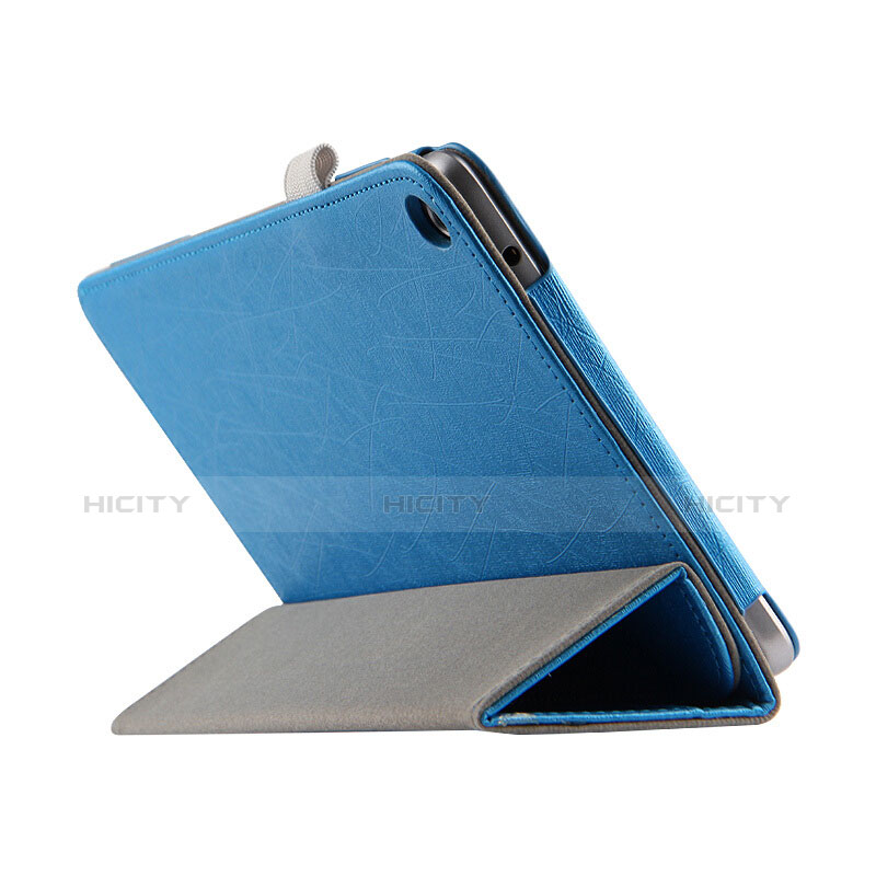 Huawei MediaPad T3 8.0 KOB-W09 KOB-L09用手帳型 レザーケース スタンド L01 ファーウェイ ブルー