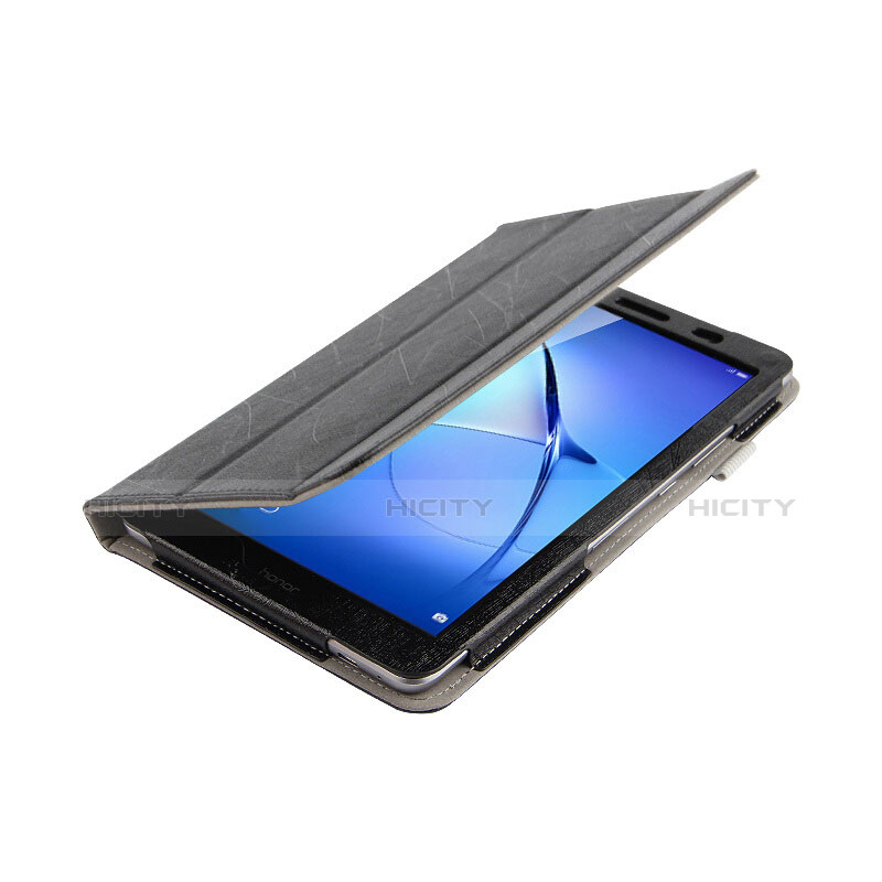 Huawei MediaPad T3 8.0 KOB-W09 KOB-L09用手帳型 レザーケース スタンド L01 ファーウェイ ブラック