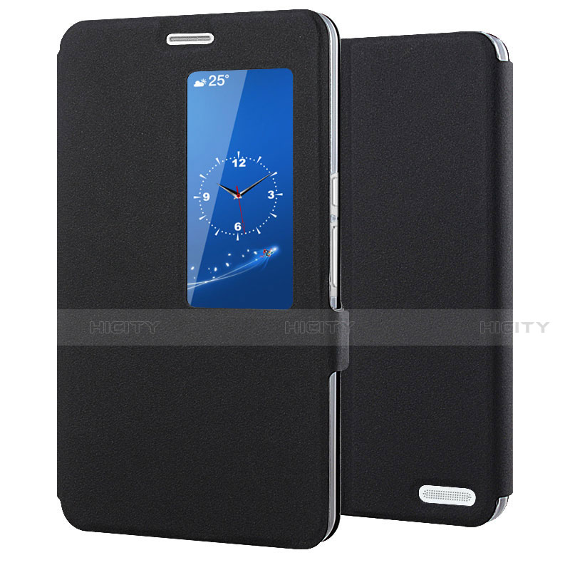 Huawei MediaPad X2用手帳型 レザーケース スタンド カバー L02 ファーウェイ ブラック