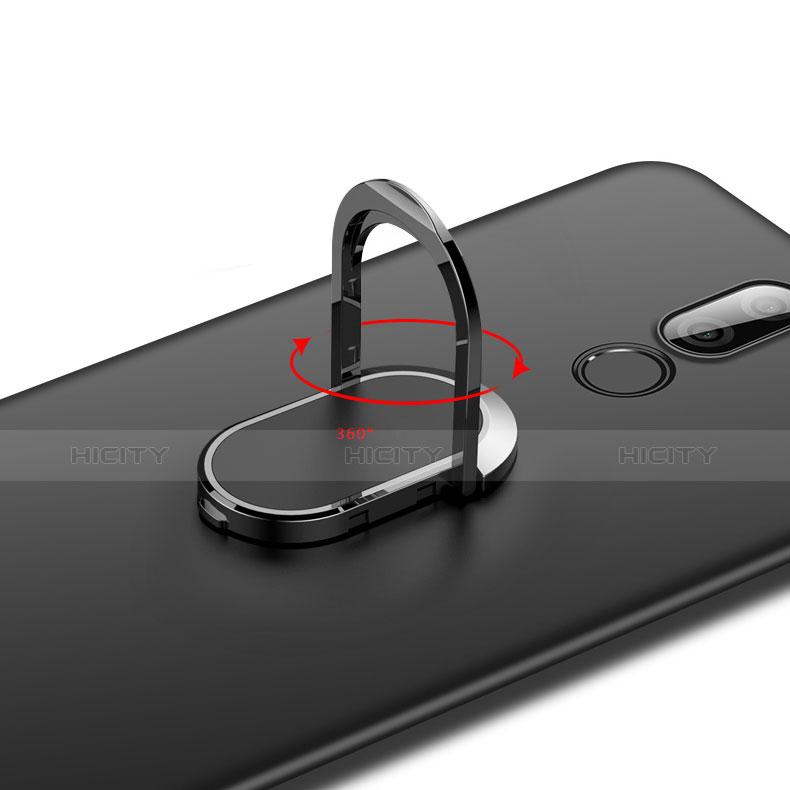 Huawei Nova 2i用ハードケース プラスチック 質感もマット アンド指輪 A03 ファーウェイ ブラック