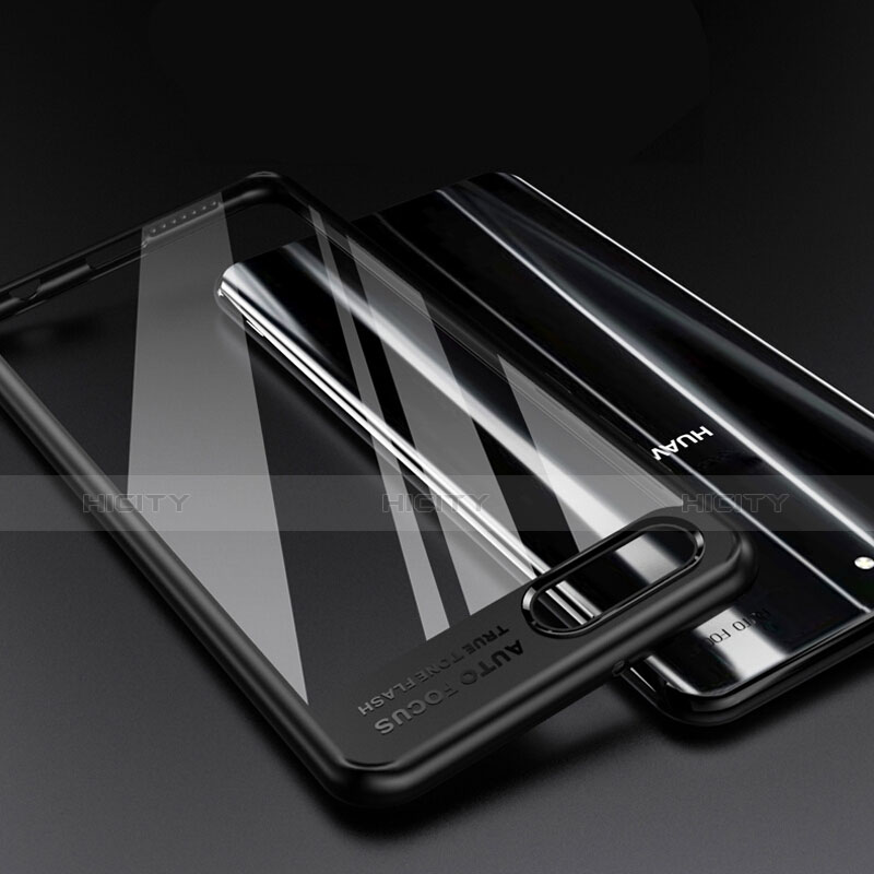 Huawei Nova 2S用ハイブリットバンパーケース クリア透明 プラスチック 鏡面 F01 ファーウェイ ブラック