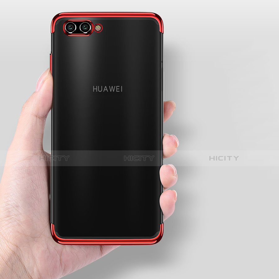 Huawei Nova 2S用極薄ソフトケース シリコンケース 耐衝撃 全面保護 クリア透明 T08 ファーウェイ レッド