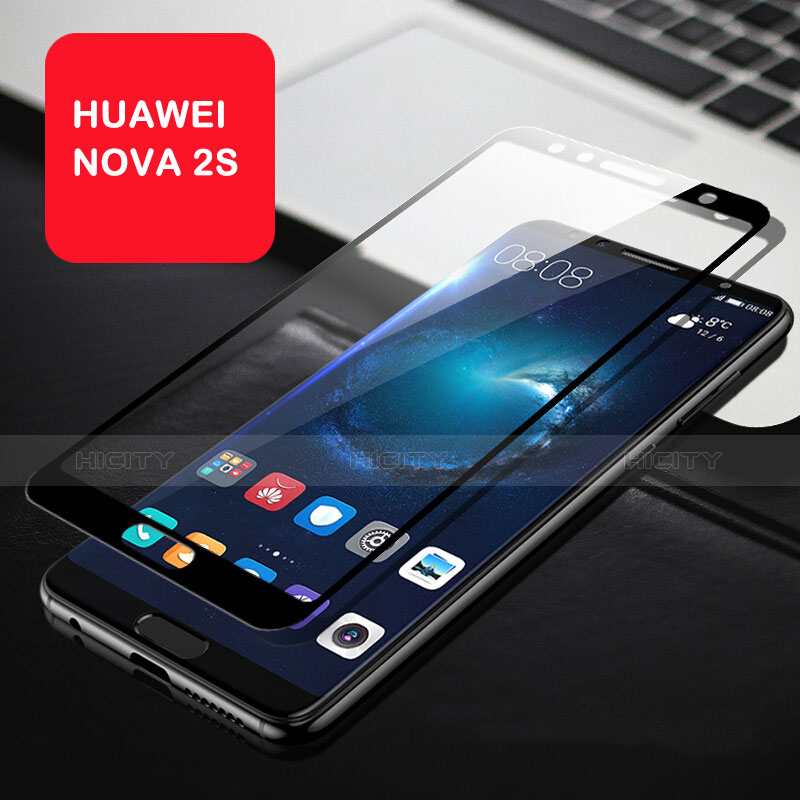 Huawei Nova 2S用強化ガラス フル液晶保護フィルム ファーウェイ ブラック