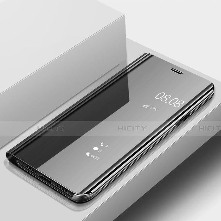 Huawei Nova 3e用手帳型 レザーケース スタンド 鏡面 カバー ファーウェイ ブラック