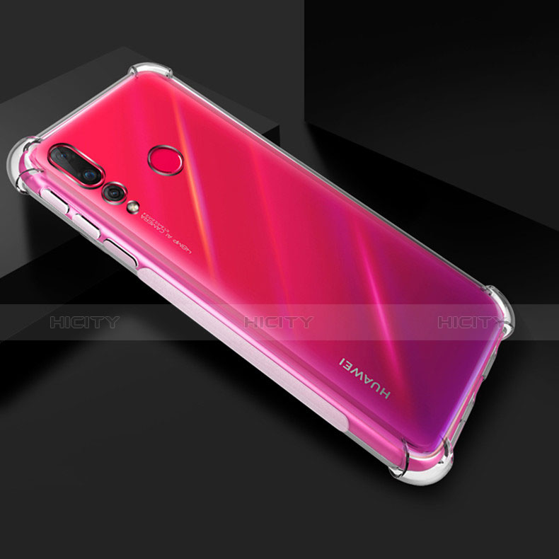 Huawei Nova 4用極薄ソフトケース シリコンケース 耐衝撃 全面保護 クリア透明 T09 ファーウェイ クリア