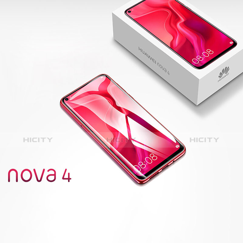 Huawei Nova 4用極薄ソフトケース シリコンケース 耐衝撃 全面保護 クリア透明 T10 ファーウェイ レッド