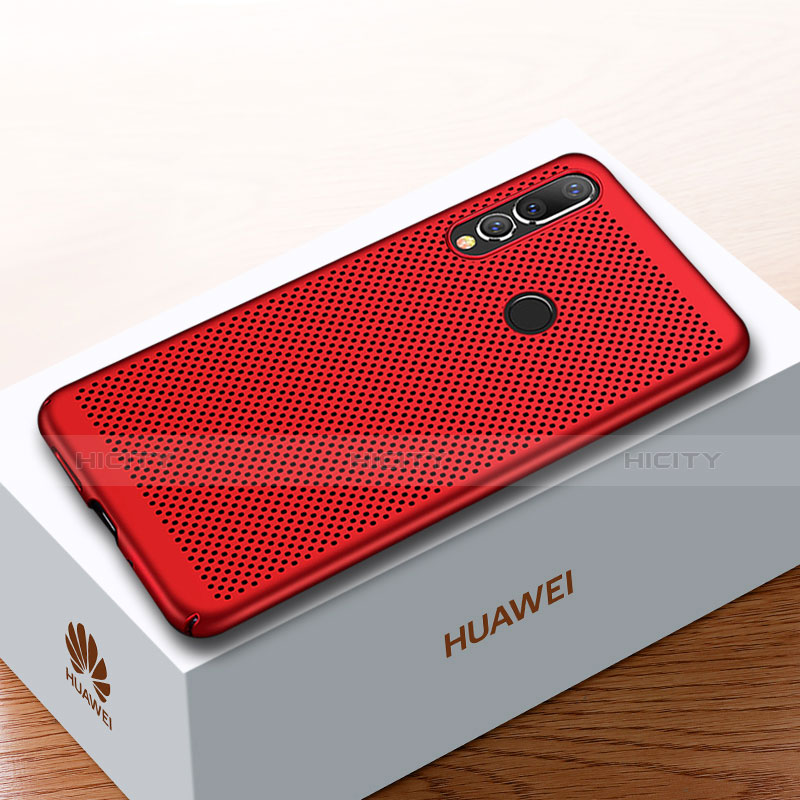 Huawei Nova 4用ハードケース プラスチック メッシュ デザイン カバー ファーウェイ レッド