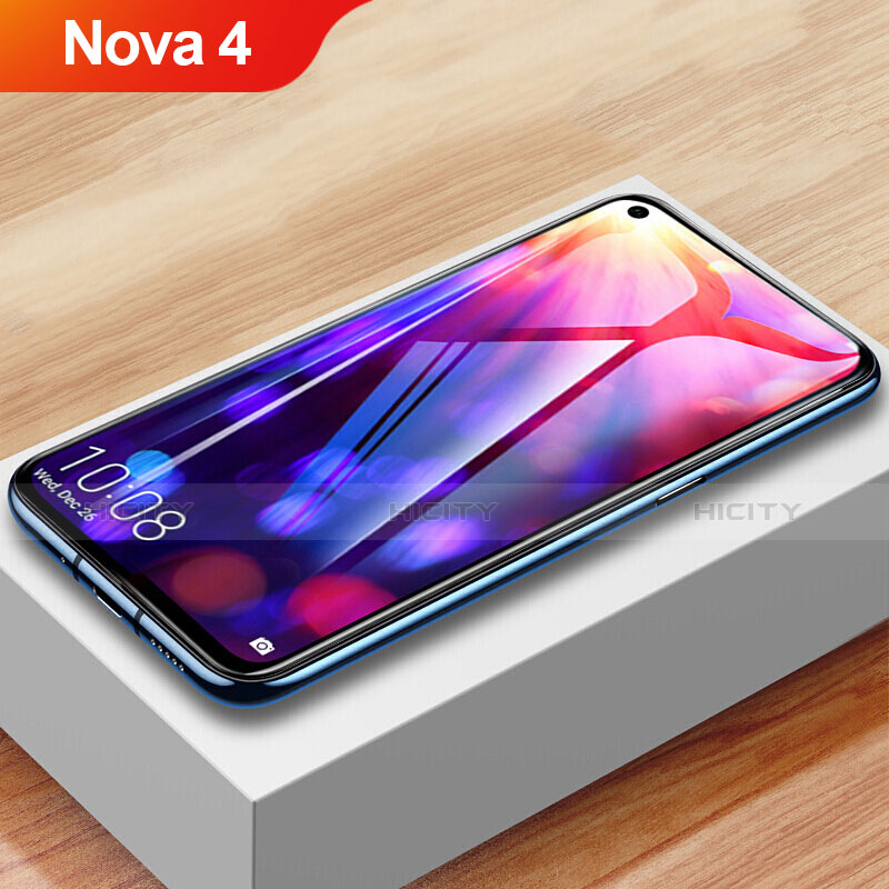 Huawei Nova 4用強化ガラス フル液晶保護フィルム F02 ファーウェイ ブラック