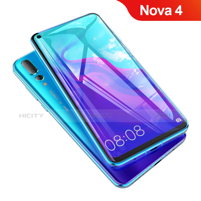 Huawei Nova 4用強化ガラス フル液晶保護フィルム F05 ファーウェイ ブラック