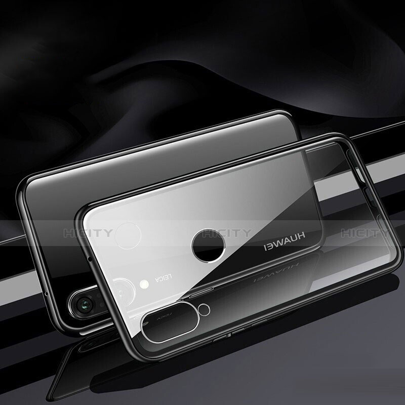 Huawei Nova 4e用ケース 高級感 手触り良い アルミメタル 製の金属製 360度 フルカバーバンパー 鏡面 カバー T04 ファーウェイ ブラック