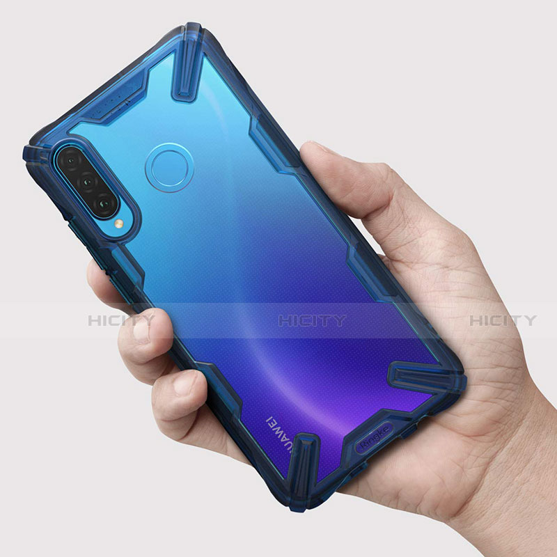 Huawei Nova 4e用ハイブリットバンパーケース クリア透明 プラスチック 鏡面 カバー H02 ファーウェイ 