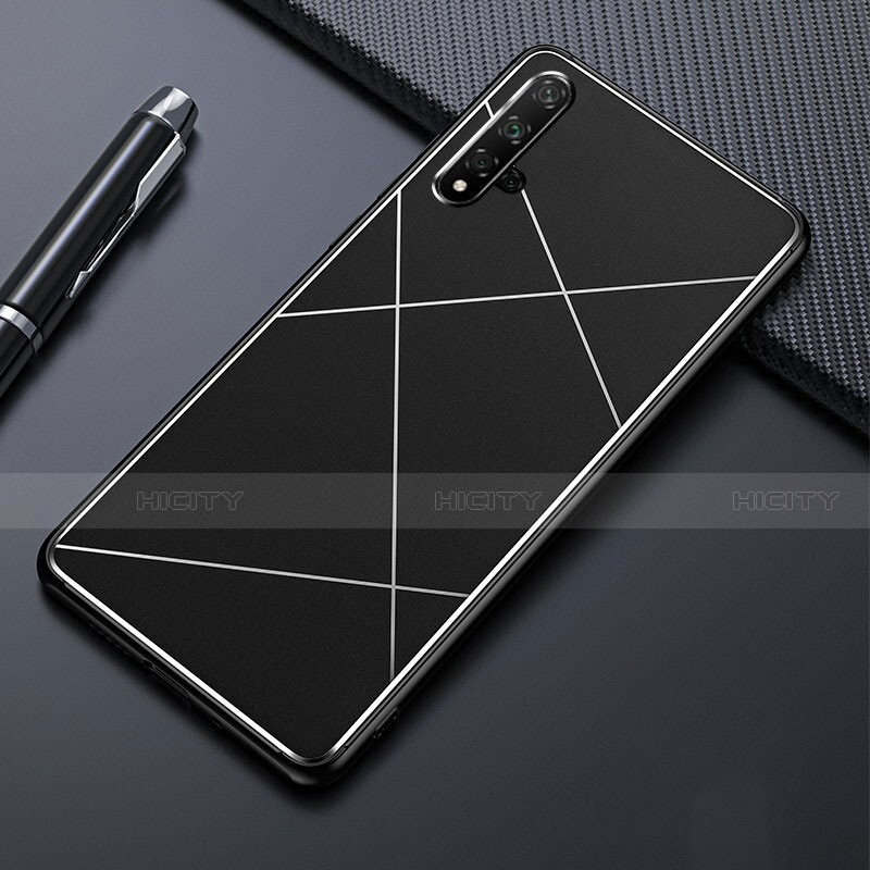 Huawei Nova 5用ケース 高級感 手触り良い アルミメタル 製の金属製 カバー M01 ファーウェイ ブラック