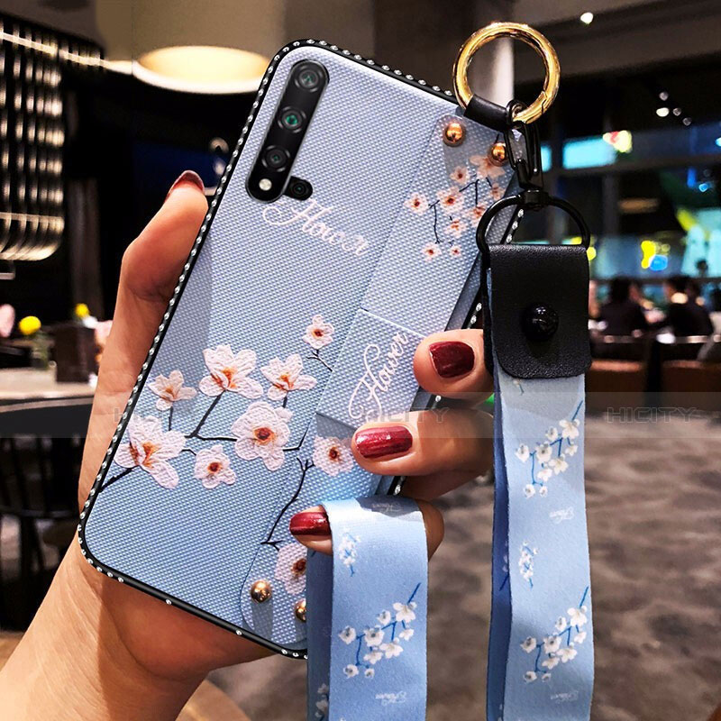 Huawei Nova 5用シリコンケース ソフトタッチラバー 花 カバー S03 ファーウェイ 