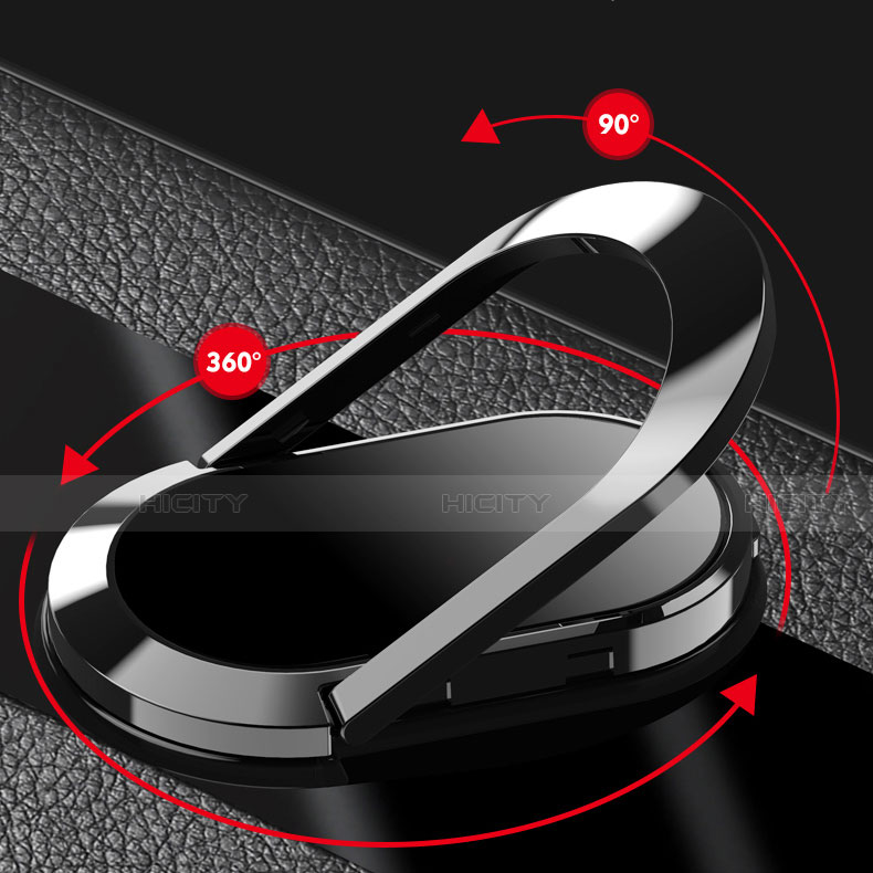 Huawei Nova 5用シリコンケース ソフトタッチラバー レザー柄 アンド指輪 マグネット式 T01 ファーウェイ 