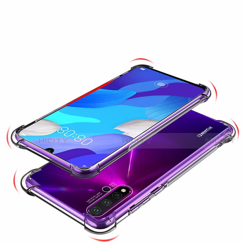 Huawei Nova 5 Pro用極薄ソフトケース シリコンケース 耐衝撃 全面保護 クリア透明 T02 ファーウェイ クリア