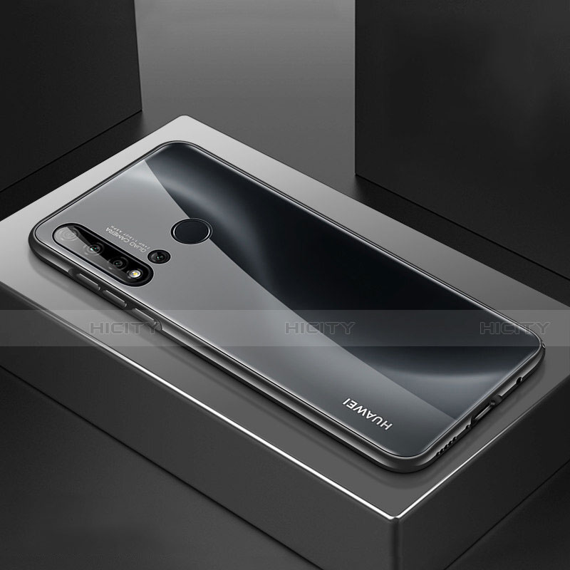 Huawei Nova 5i用ケース 高級感 手触り良い アルミメタル 製の金属製 カバー T01 ファーウェイ ブラック
