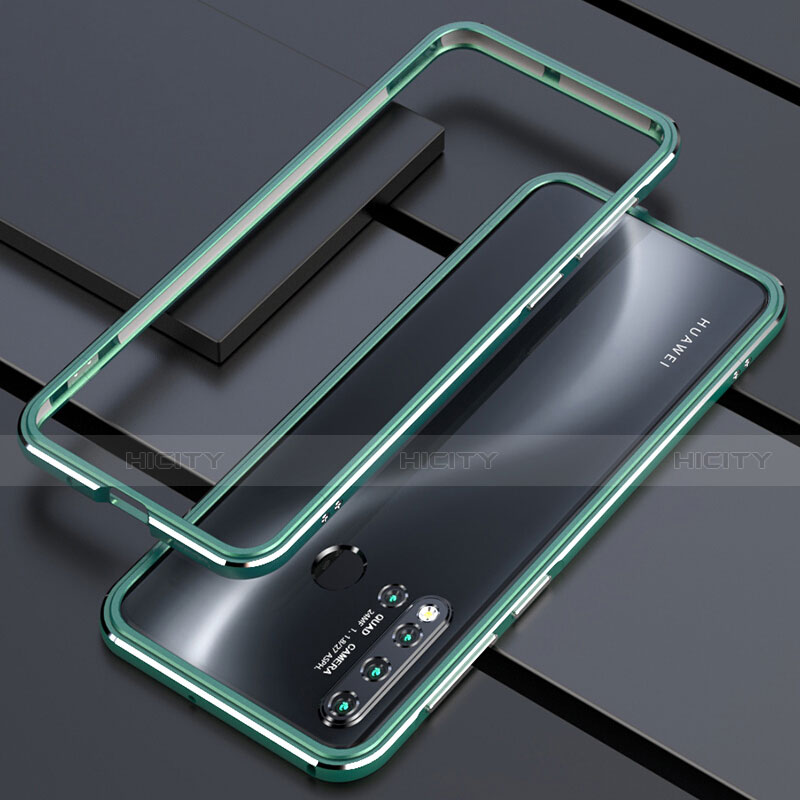 Huawei Nova 5i用ケース 高級感 手触り良い アルミメタル 製の金属製 バンパー カバー T01 ファーウェイ グリーン