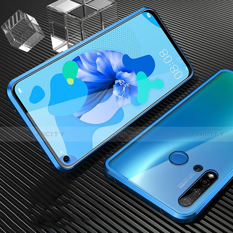 Huawei Nova 5i用ケース 高級感 手触り良い アルミメタル 製の金属製 360度 フルカバーバンパー 鏡面 カバー T03 ファーウェイ 