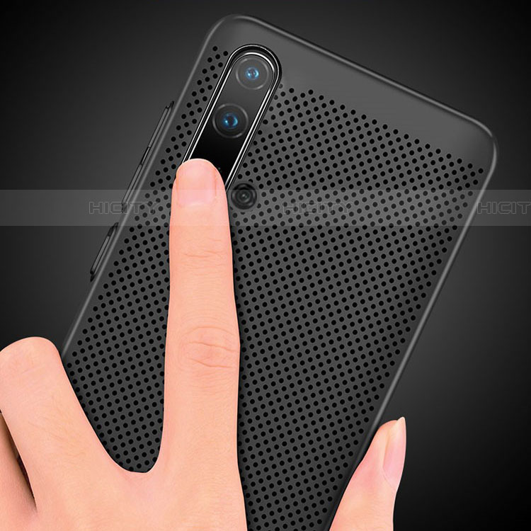 Huawei Nova 5T用ハードケース プラスチック メッシュ デザイン ファーウェイ ブラック