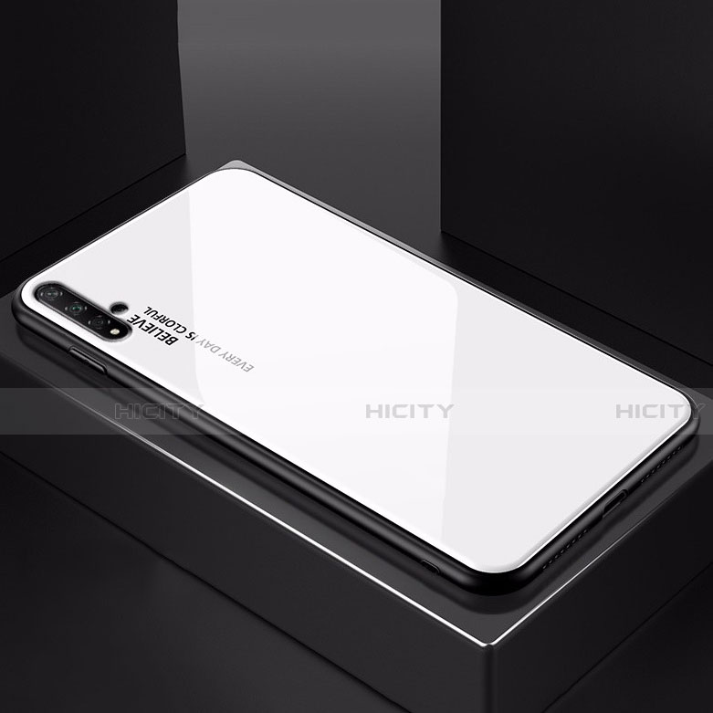 Huawei Nova 5T用ハイブリットバンパーケース プラスチック 鏡面 虹 グラデーション 勾配色 カバー H01 ファーウェイ 