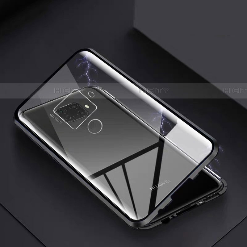 Huawei Nova 5z用ケース 高級感 手触り良い アルミメタル 製の金属製 360度 フルカバーバンパー 鏡面 カバー M07 ファーウェイ ブラック
