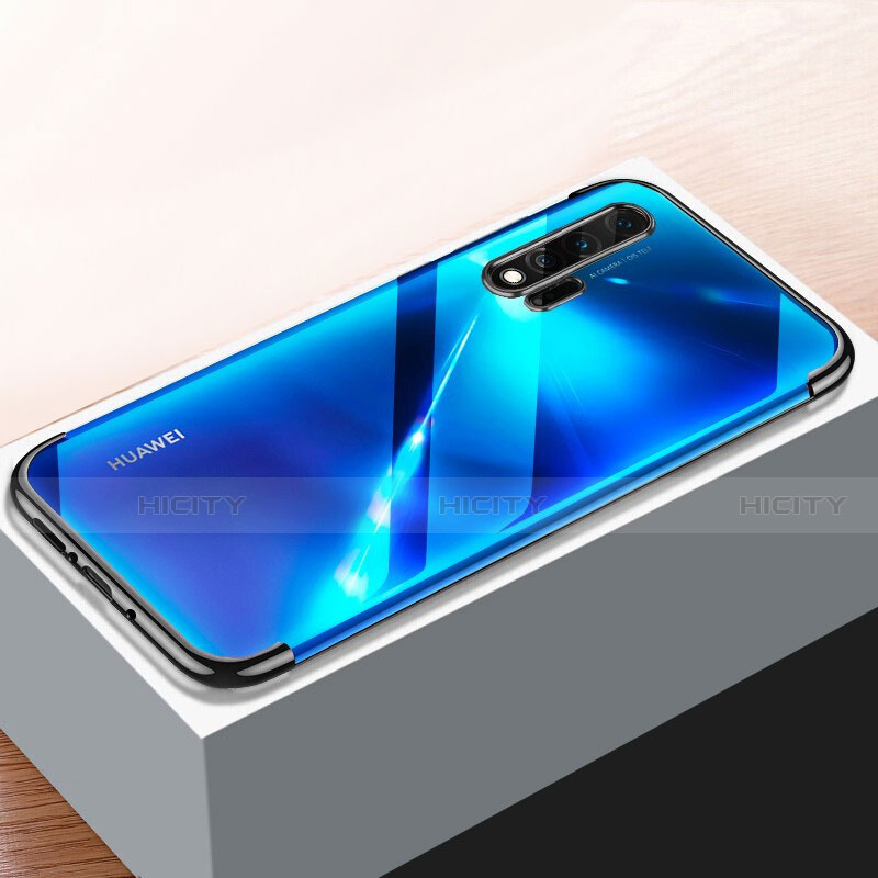 Huawei Nova 6 5G用極薄ソフトケース シリコンケース 耐衝撃 全面保護 クリア透明 H01 ファーウェイ ブラック