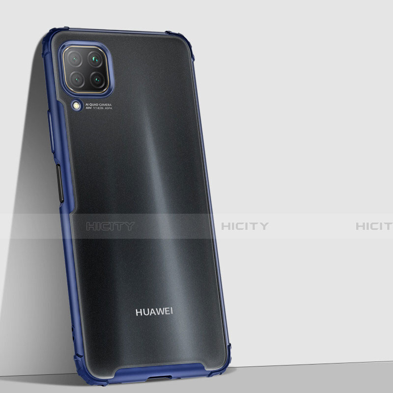 Huawei Nova 6 SE用ハイブリットバンパーケース クリア透明 プラスチック 鏡面 カバー H02 ファーウェイ ネイビー