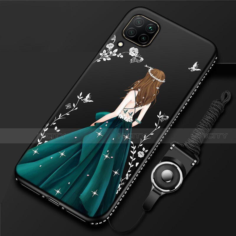 Huawei Nova 6 SE用シリコンケース ソフトタッチラバー バタフライ ドレスガール ドレス少女 カバー ファーウェイ 