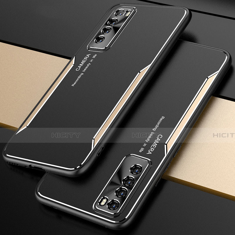 Huawei Nova 7 5G用ケース 高級感 手触り良い アルミメタル 製の金属製 カバー M01 ファーウェイ ゴールド
