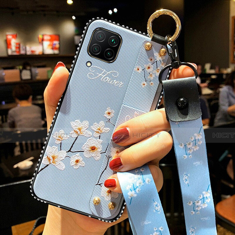 Huawei Nova 7i用シリコンケース ソフトタッチラバー 花 カバー S01 ファーウェイ 