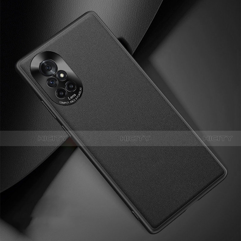 Huawei Nova 8 5G用ケース 高級感 手触り良いレザー柄 S03 ファーウェイ ブラック