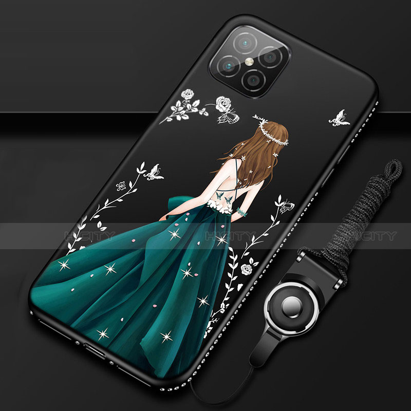 Huawei Nova 8 SE 5G用シリコンケース ソフトタッチラバー バタフライ ドレスガール ドレス少女 カバー ファーウェイ 