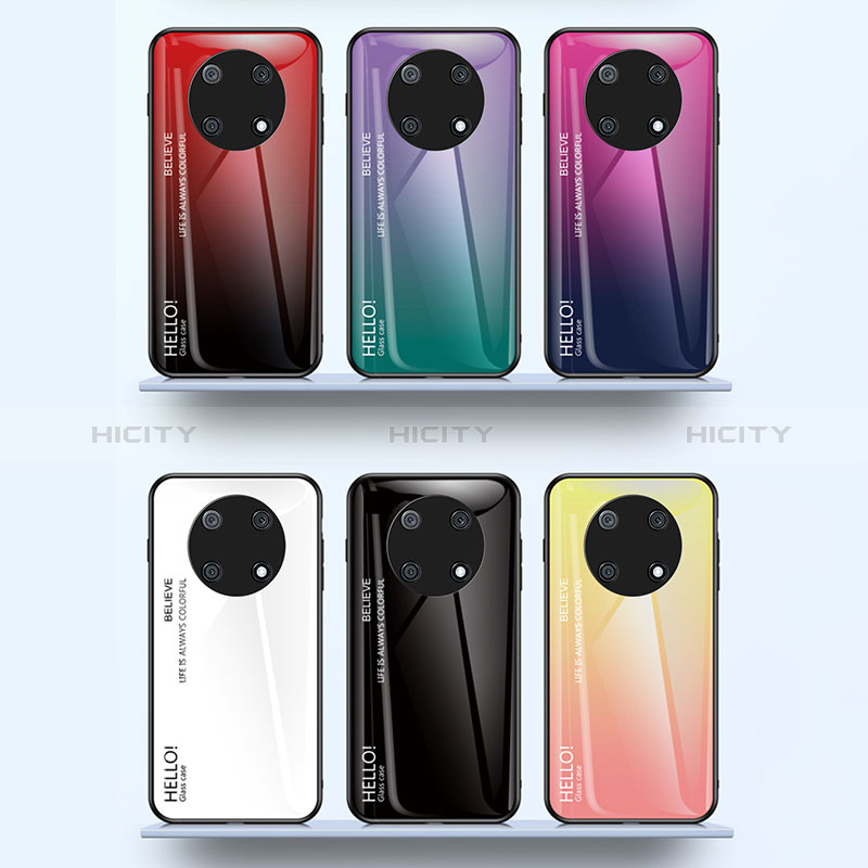 Huawei Nova Y90用ハイブリットバンパーケース プラスチック 鏡面 虹 グラデーション 勾配色 カバー LS1 ファーウェイ 