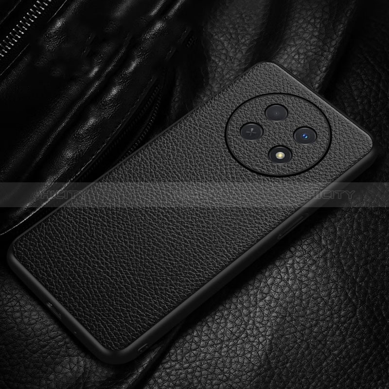 Huawei Nova Y91用ケース 高級感 手触り良いレザー柄 ファーウェイ ブラック