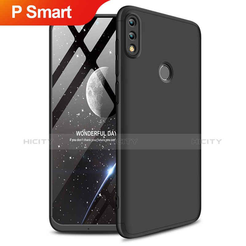 Huawei P Smart (2019)用ハードケース プラスチック 質感もマット 前面と背面 360度 フルカバー Q01 ファーウェイ ブラック