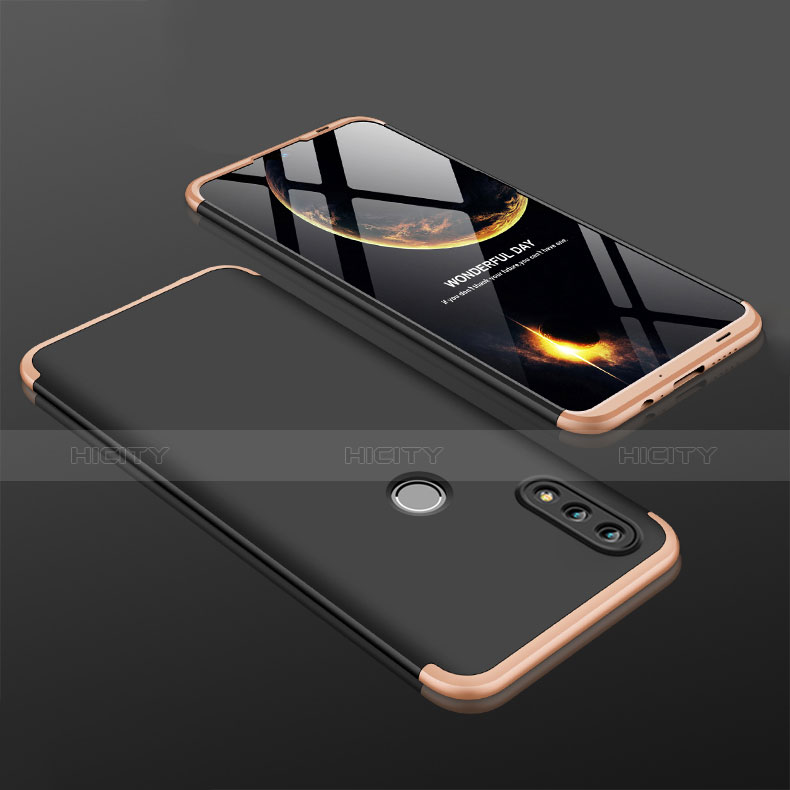 Huawei P Smart (2019)用ハードケース プラスチック 質感もマット 前面と背面 360度 フルカバー ファーウェイ ゴールド・ブラック