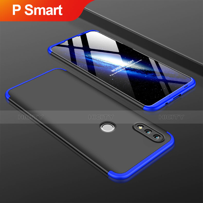 Huawei P Smart (2019)用ハードケース プラスチック 質感もマット 前面と背面 360度 フルカバー ファーウェイ ネイビー・ブラック