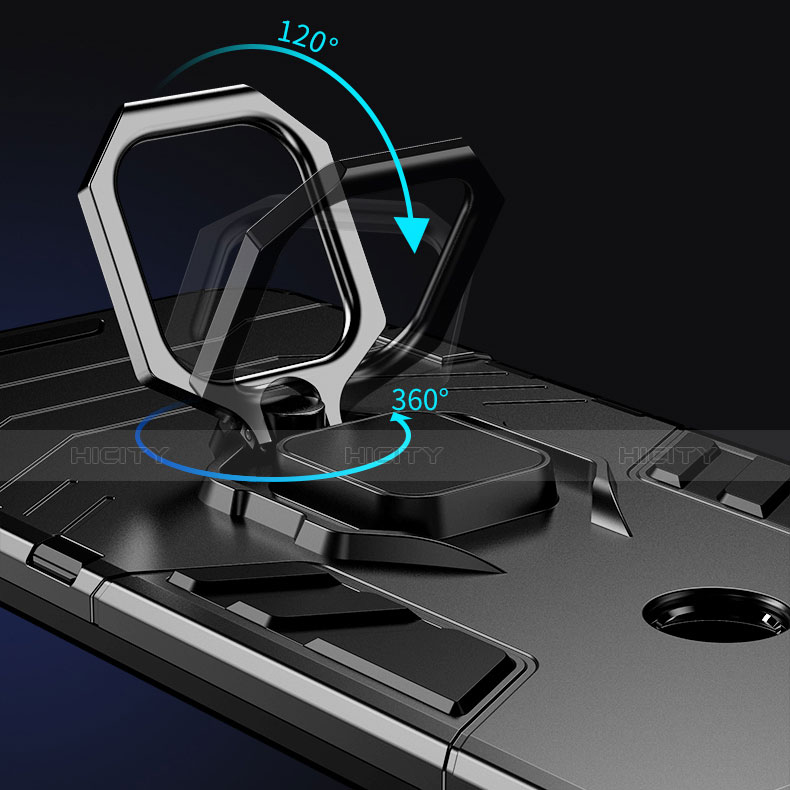Huawei P Smart (2019)用ハイブリットバンパーケース プラスチック アンド指輪 兼シリコーン カバー ファーウェイ 
