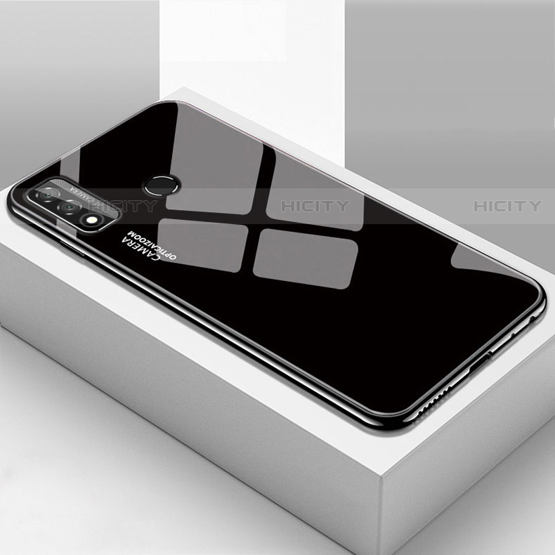 Huawei P Smart (2020)用ハイブリットバンパーケース プラスチック 鏡面 カバー T01 ファーウェイ ブラック