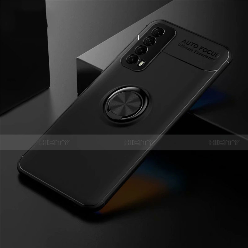 Huawei P Smart (2021)用極薄ソフトケース シリコンケース 耐衝撃 全面保護 アンド指輪 マグネット式 バンパー ファーウェイ 