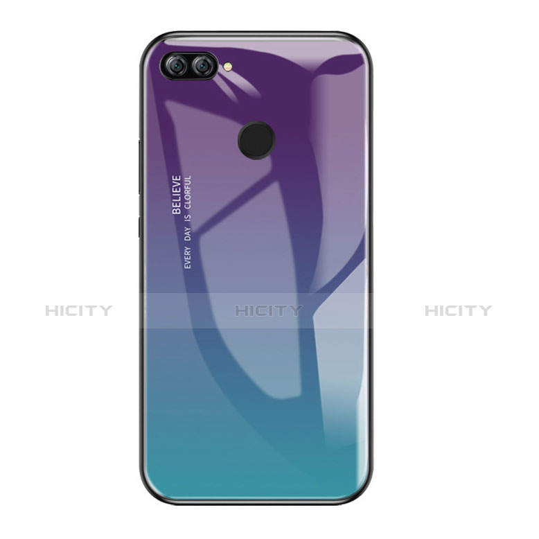 Huawei P Smart用ハイブリットバンパーケース プラスチック 鏡面 虹 グラデーション 勾配色 カバー ファーウェイ マルチカラー