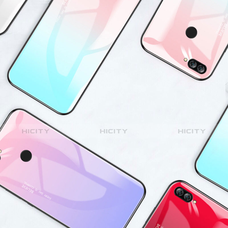 Huawei P Smart用ハイブリットバンパーケース プラスチック 鏡面 虹 グラデーション 勾配色 カバー ファーウェイ 