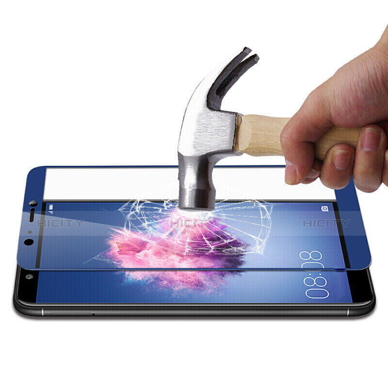 Huawei P Smart用強化ガラス フル液晶保護フィルム ファーウェイ ネイビー