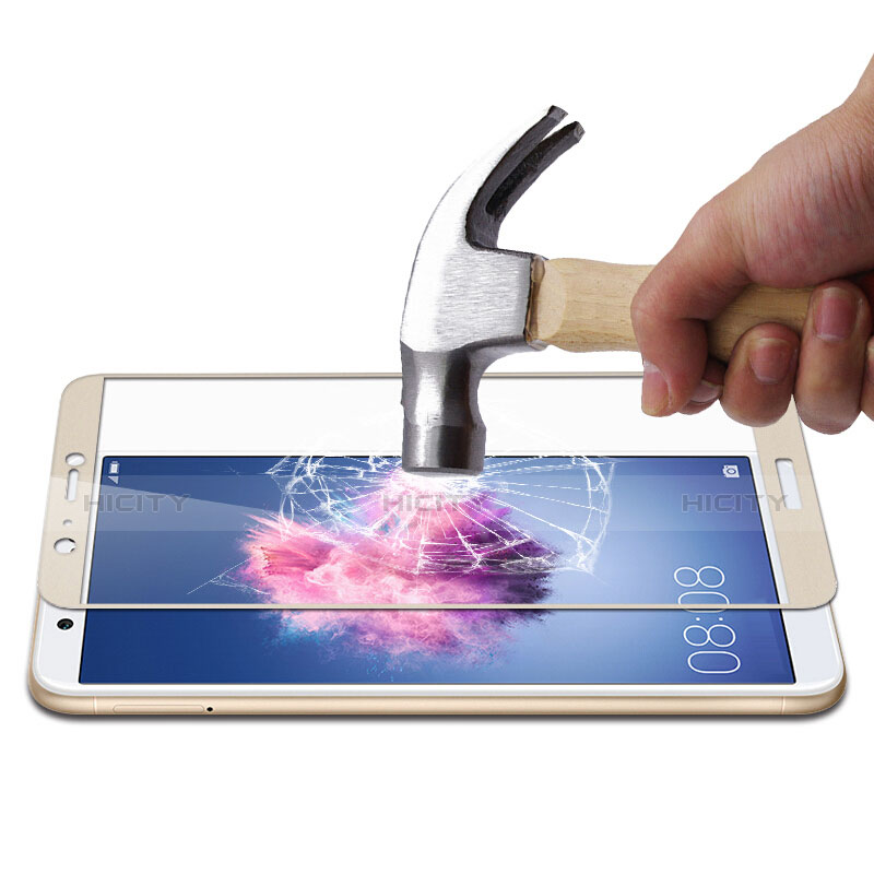 Huawei P Smart用強化ガラス フル液晶保護フィルム ファーウェイ ゴールド