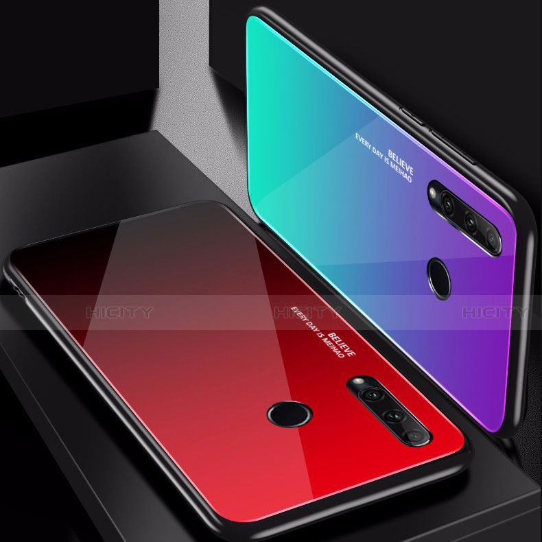 Huawei P Smart+ Plus (2019)用ハイブリットバンパーケース プラスチック 鏡面 虹 グラデーション 勾配色 カバー ファーウェイ 