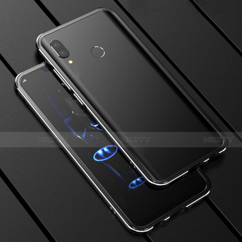 Huawei P Smart+ Plus用ケース 高級感 手触り良い アルミメタル 製の金属製 360度 フルカバーバンパー 鏡面 カバー ファーウェイ ブラック