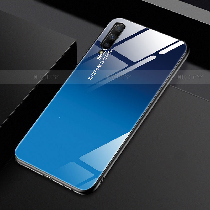 Huawei P Smart Pro (2019)用ハイブリットバンパーケース プラスチック 鏡面 虹 グラデーション 勾配色 カバー ファーウェイ 